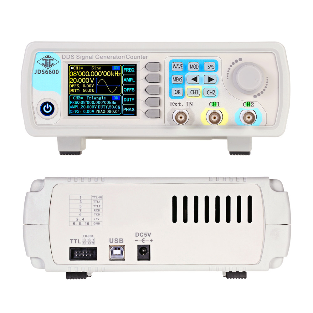Dual Channel Arbitrary Waveform Function Generator 60Mhz - JDS6600 15/30/40/50/60MHz DDS 기능 신호 발생기