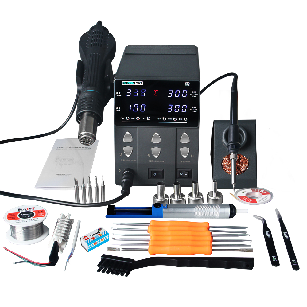Smd Rework Station Hot Air Soldering 2 In 1 - SUGON-202 납땜 스테이션, 핫 에어 건