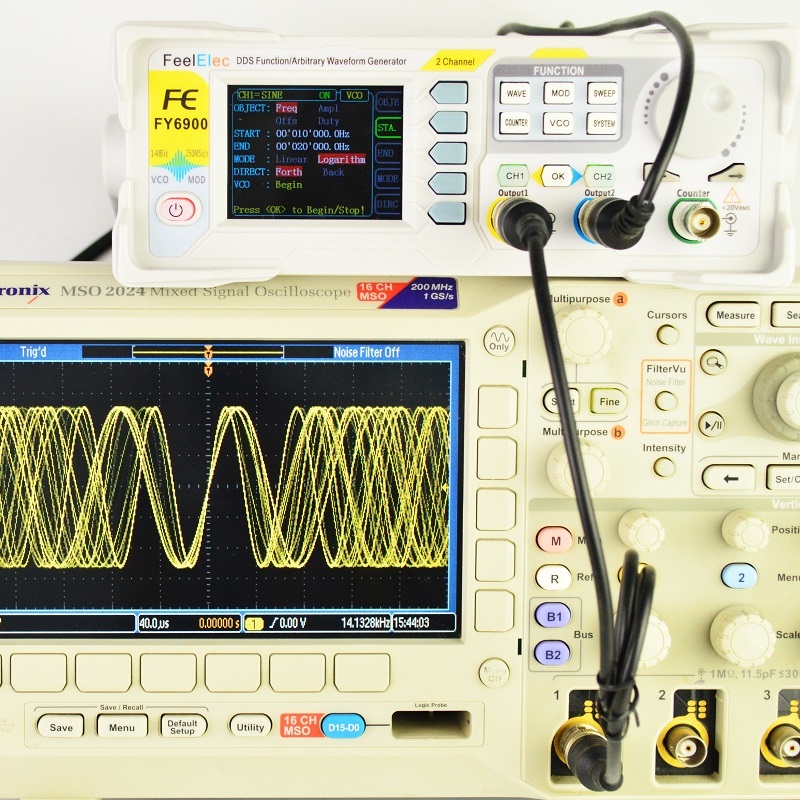 Dual Channel Arbitrary Waveform Function Generator 60Mhz - Feelelec FY6900 0-60MHz 디지털 신호 발생기