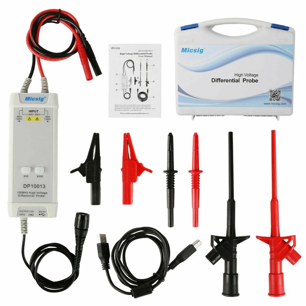 High Voltage Differential Probe 100Mhz 1300V - 2025Micsig 오실로스코프 1300V 100MHz 고전압 차동