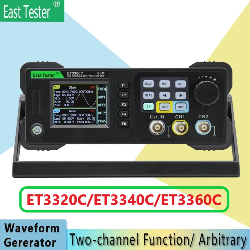 Dual Channel Arbitrary Waveform Function Generator 60Mhz - 이스트 테스터 미니 듀얼 채널 기능,