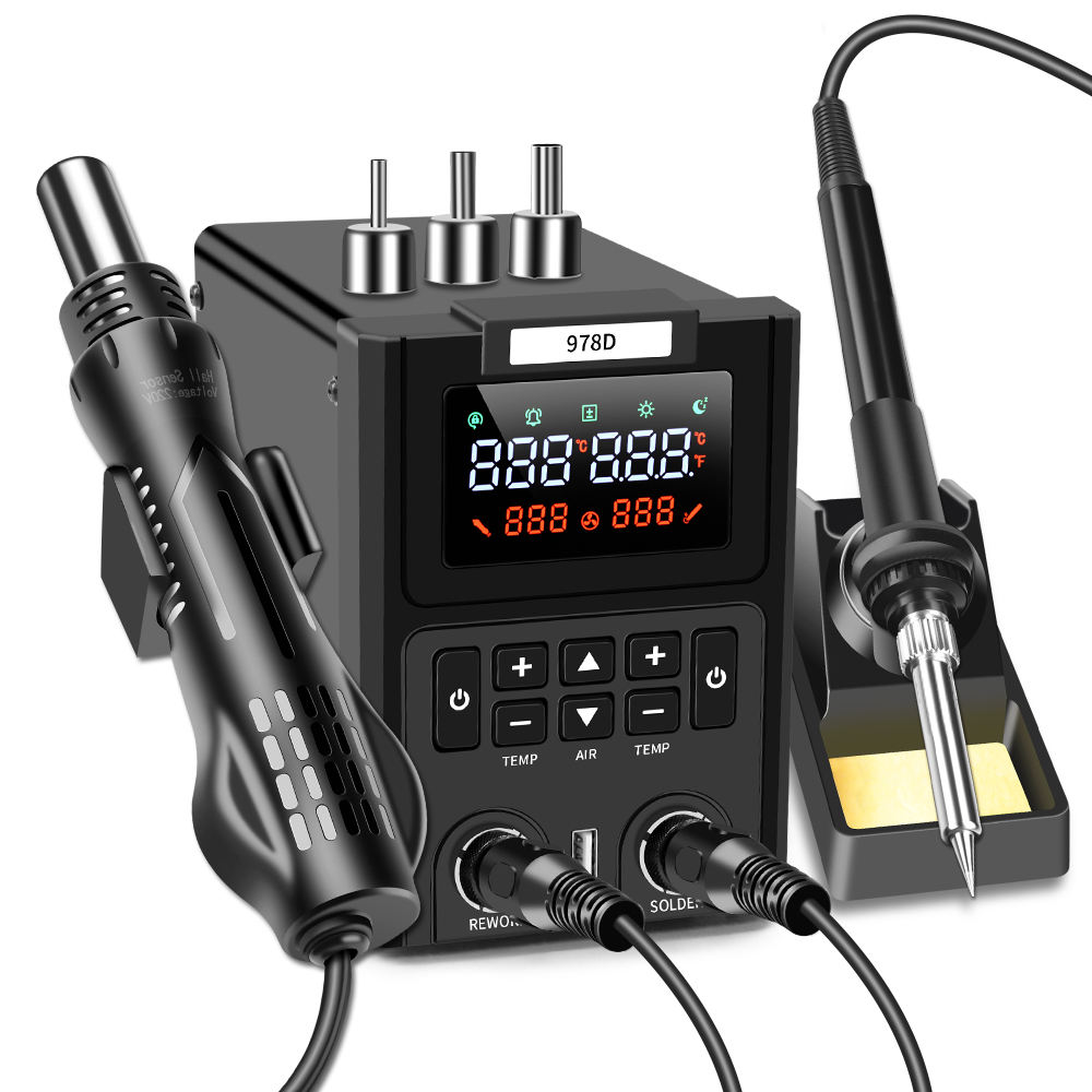 Smd Rework Station Hot Air Soldering 2 In 1 - 듀얼 LED 디지털 디스플레이 열풍기 및