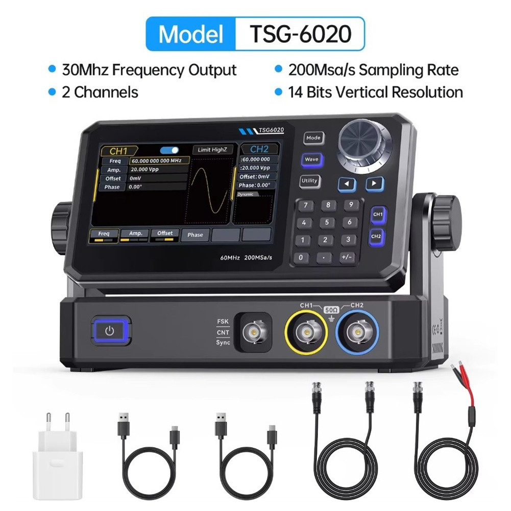 Dual Channel Arbitrary Waveform Function Generator 60Mhz - TSG6020 60MHz 듀얼 채널 기능 신호