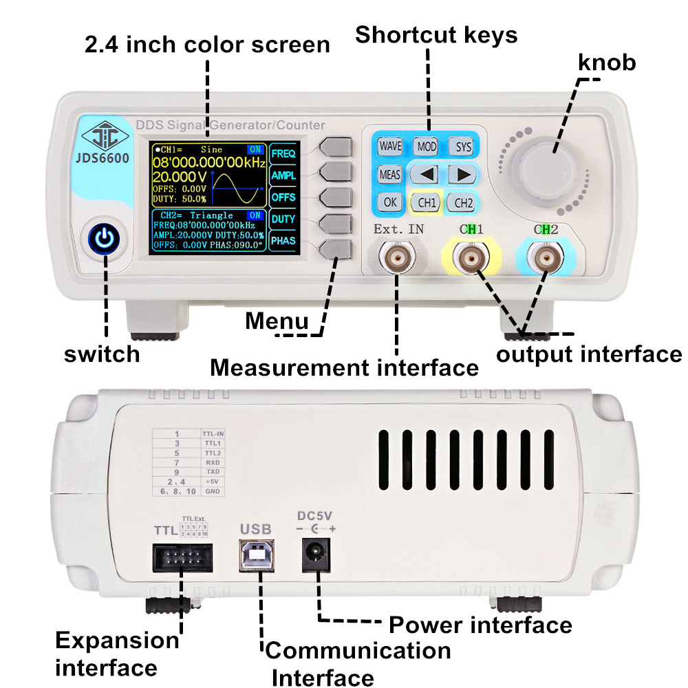 JDS6600 15/30/40/50/60MHz DDS  - Dual Channel Arbitrary Waveform Function Generator 60Mhz 리뷰 및 가격