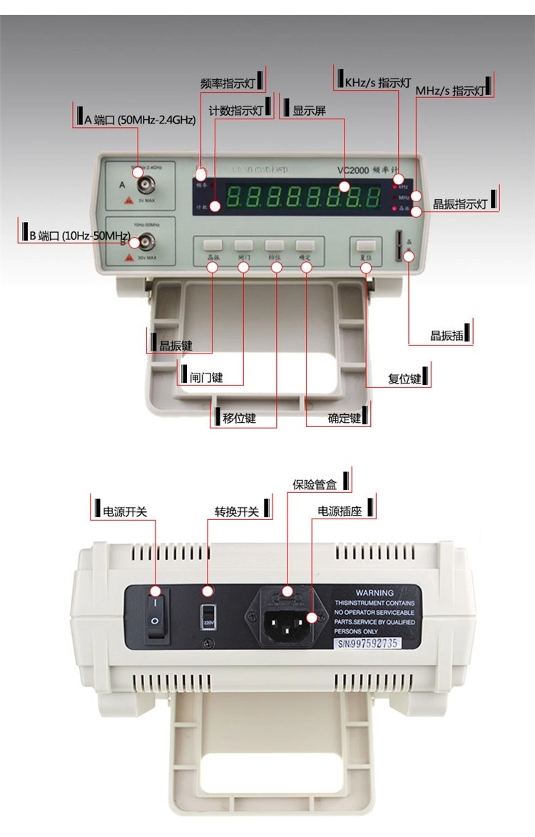 전문가용 VC3165 2.4GHz 안테나 분석기(8자리 - Benchtop Frequency Counter Meter 2.4Ghz 리뷰 및 가격