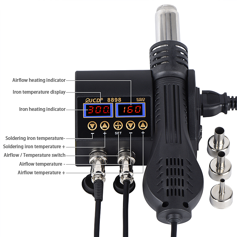 2 in 1 750W 뜨거운 공기 총 LCD 디지털 디 - Smd Rework Station Hot Air Soldering 2 In 1 리뷰 및 가격