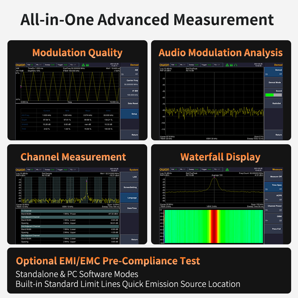 트래킹 발생기가 장착된 OWON 스펙트럼 분석기 XSA - Spectrum Analyzer Tracking Generator 1.5Ghz 리뷰 및 가격