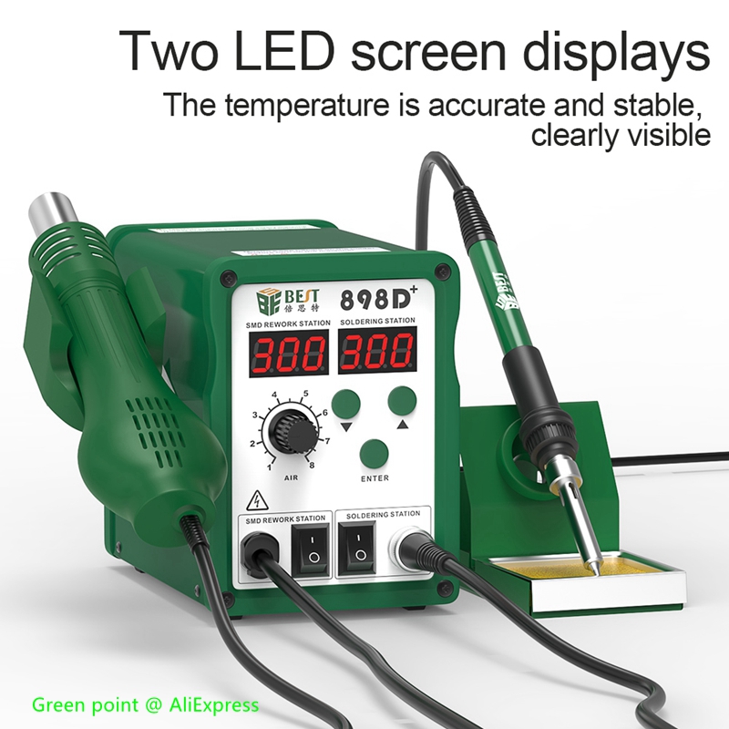 BST-898D + LED 디스플레이 2 in 1 지능 - Smd Rework Station Hot Air Soldering 2 In 1 리뷰 및 가격