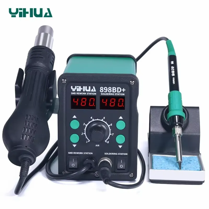 YIHUA 898BD+ 220V 2 in 1 디지털 디 - Smd Rework Station Hot Air Soldering 2 In 1 리뷰 및 가격