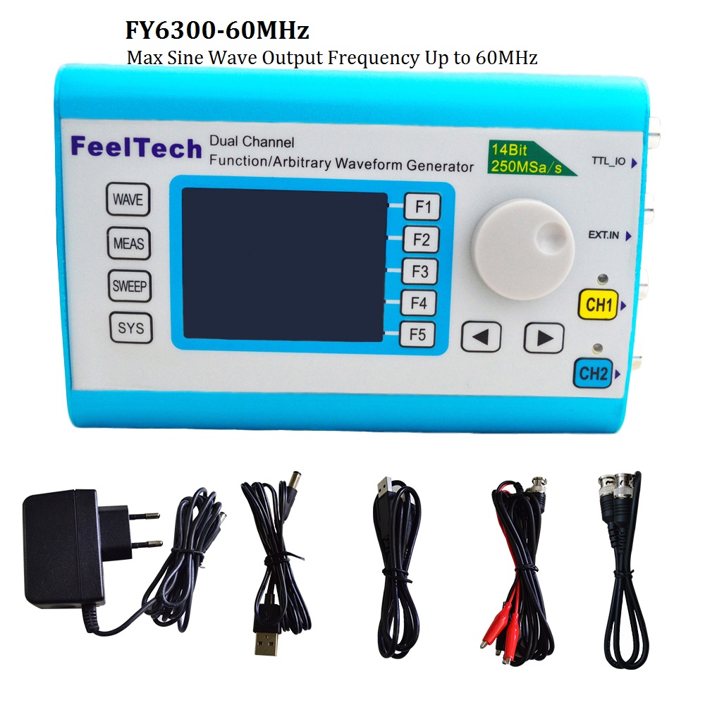 FY6300 기능 임의 파형 신호 발생기 20MHz-6 - Dual Channel Arbitrary Waveform Function Generator 60Mhz 리뷰 및 가격